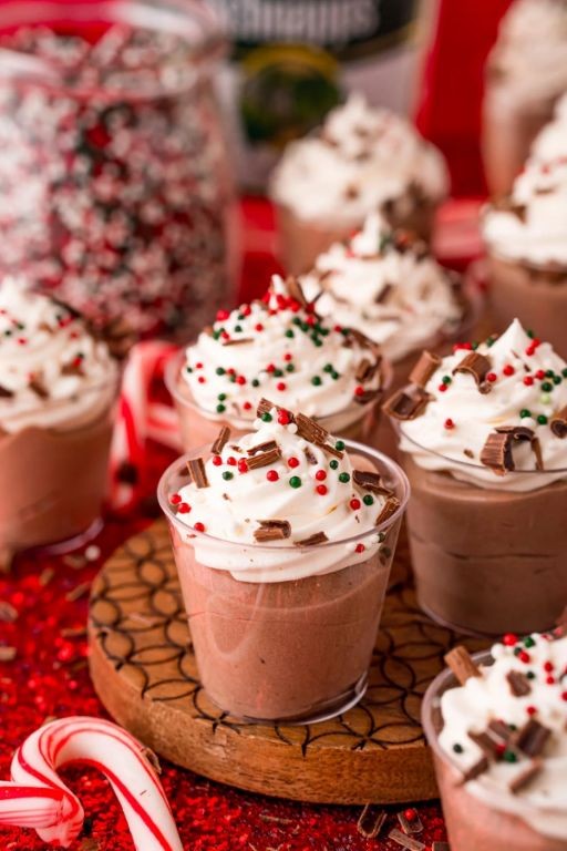 Peppermint Mocha Pudding Shots
