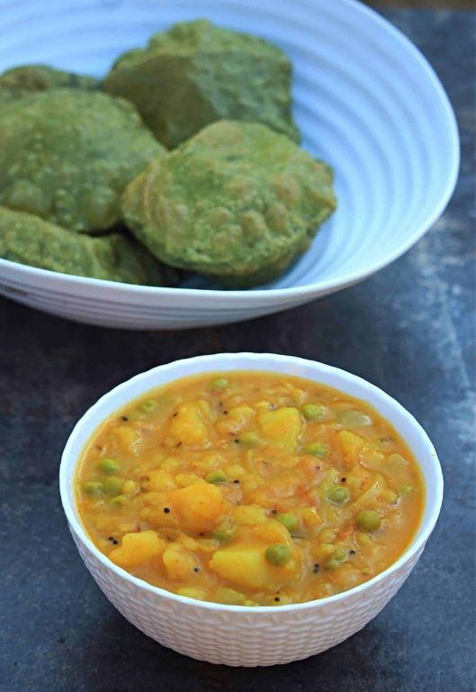 Potato Peas Poori Masala