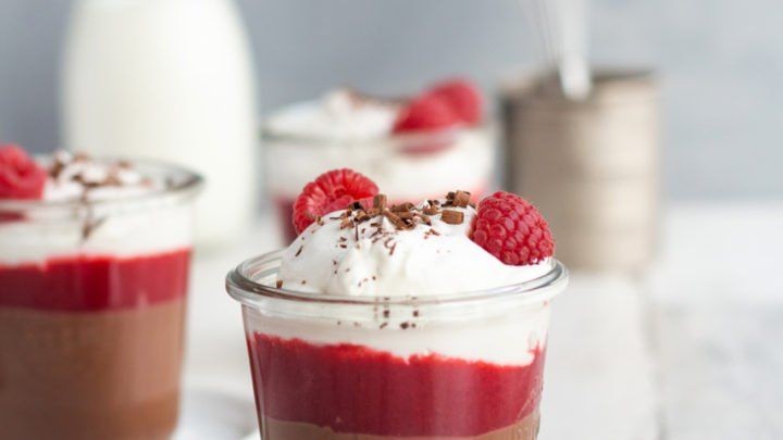 Raspberry Chocolate Pudding Shots