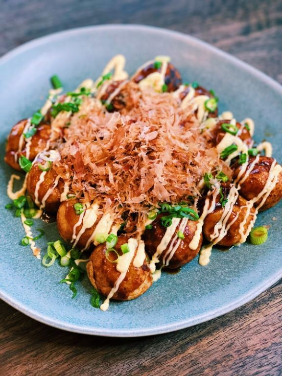 Savory Takoyaki with Octopus and Bonito Flakes