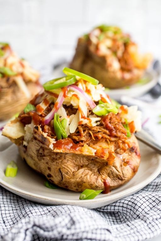 Shredded Pork Baked Potatoes