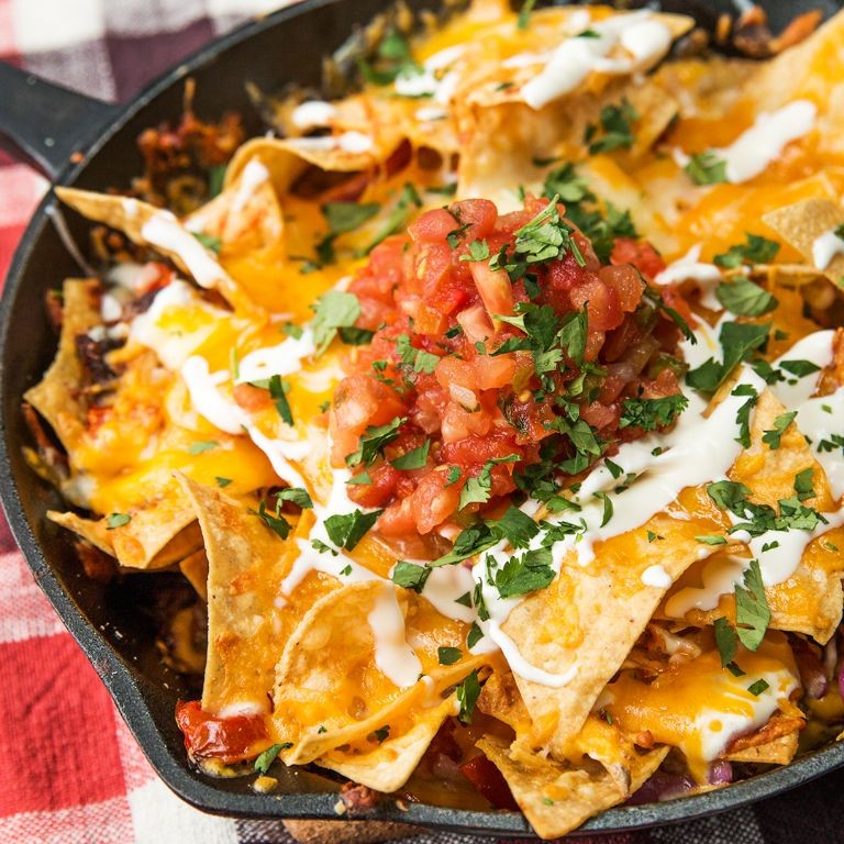 Shredded Pork Nachos with Cheese