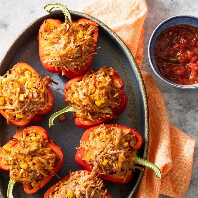 Shredded Pork Stuffed Peppers