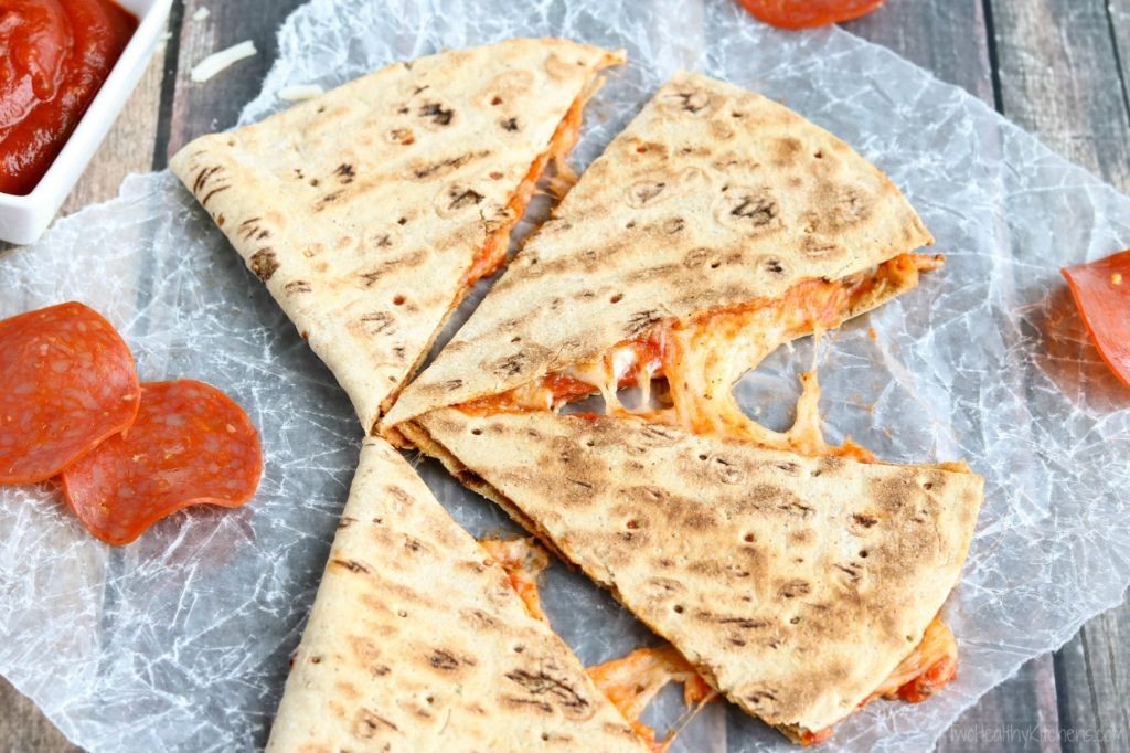Simple Pepperoni Pizza Quesadillas