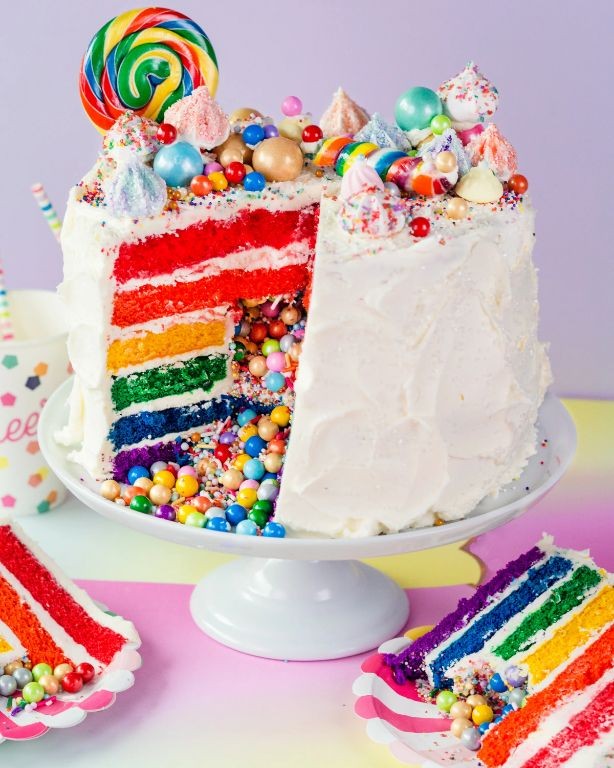Skittle and Sprinkles Birthday Cake