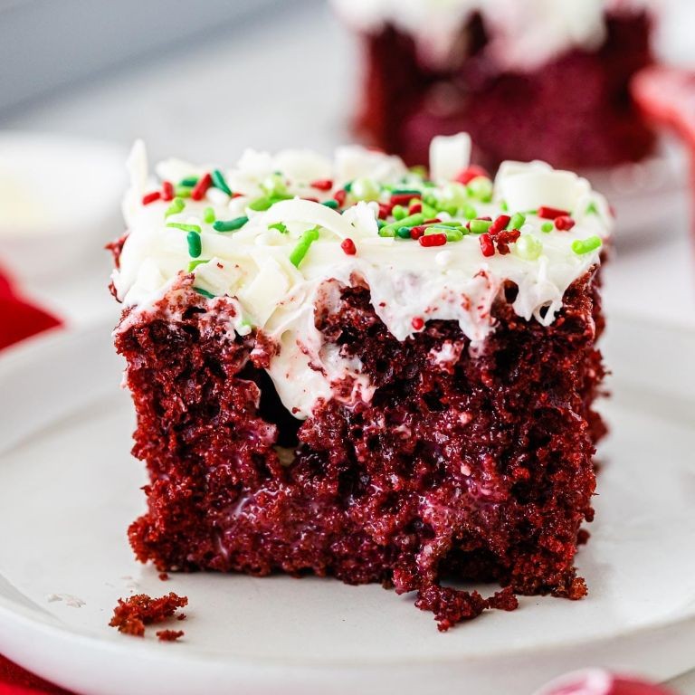 Skittle-Topped Red Velvet Cake