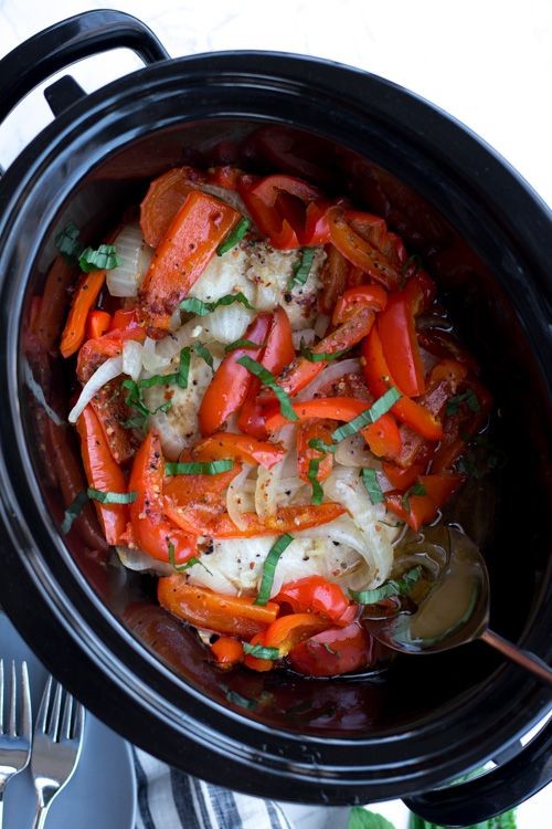 Slow Cooker Chicken and Bell Pepper Stew