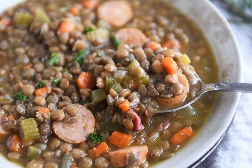 Slow Cooker Ham and Lentil Stew