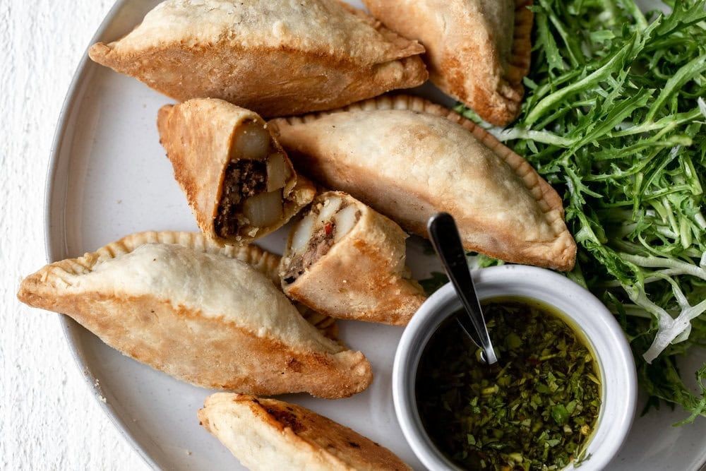 Smoked Chuck Roast Empanadas with Chimichurri