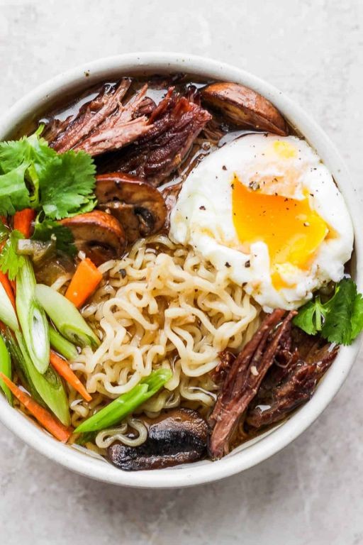 Smoked Chuck Roast Ramen with Soft-Boiled Eggs