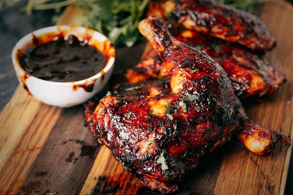 Spicy BBQ Baked Chicken with Smoky Bourbon Sauce