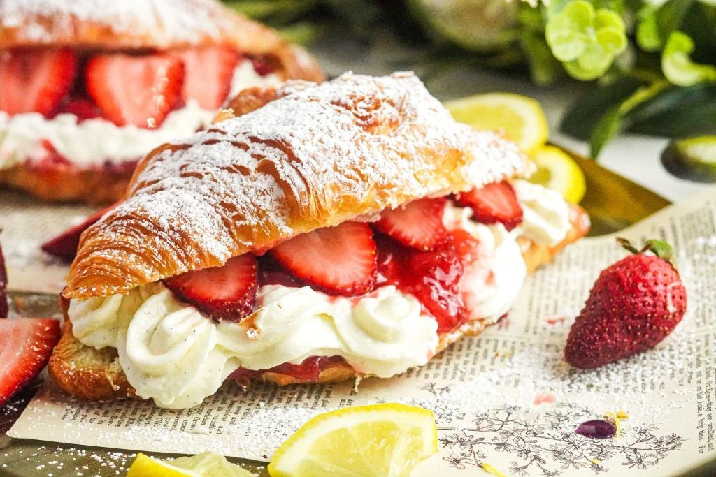 Strawberry Cream Cheese Stuffed Croissants