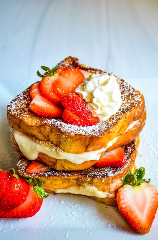 Strawberry Cream Cheese Stuffed French Toast