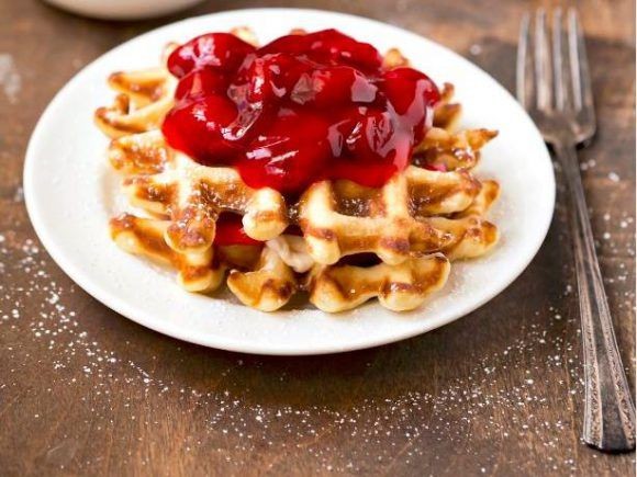 Strawberry Cream Cheese Waffles