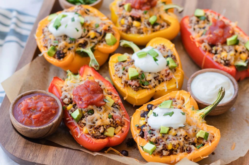 Stuffed Bell Peppers with Chicken and Quinoa
