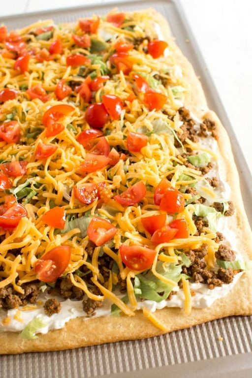 Taco Crescent Roll Pizza