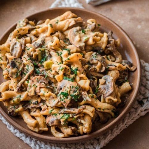 Vegan Mushroom Stroganoff with Coconut Milk